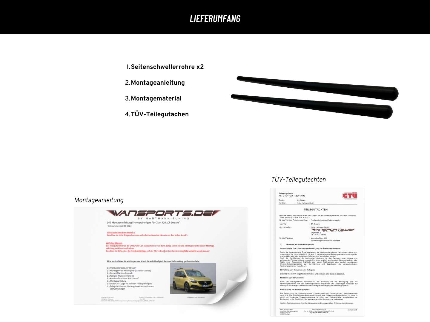 Seitenschwellerrohre für Citan 420