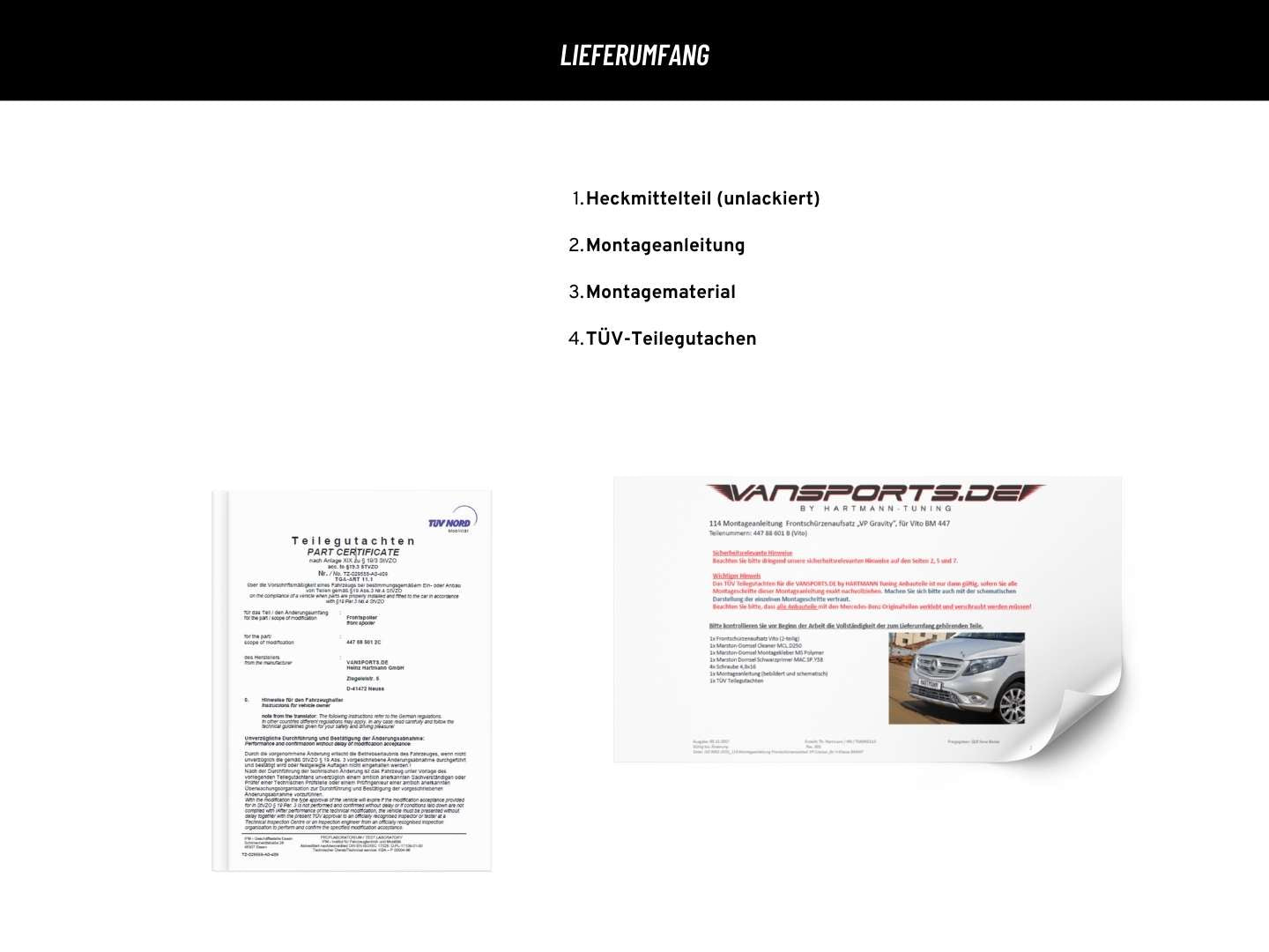 Rear apron attachment for Vito/V-Class 447