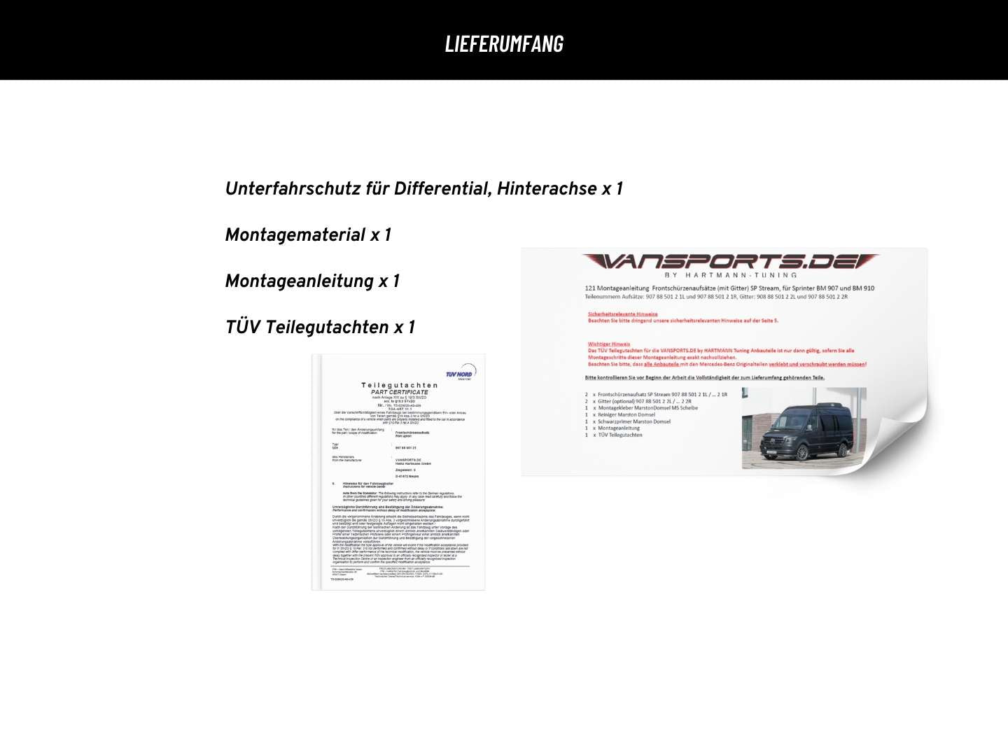 Alu-Unterfahrschutz für Sprinter 907 (Differential, Hinterachse)
