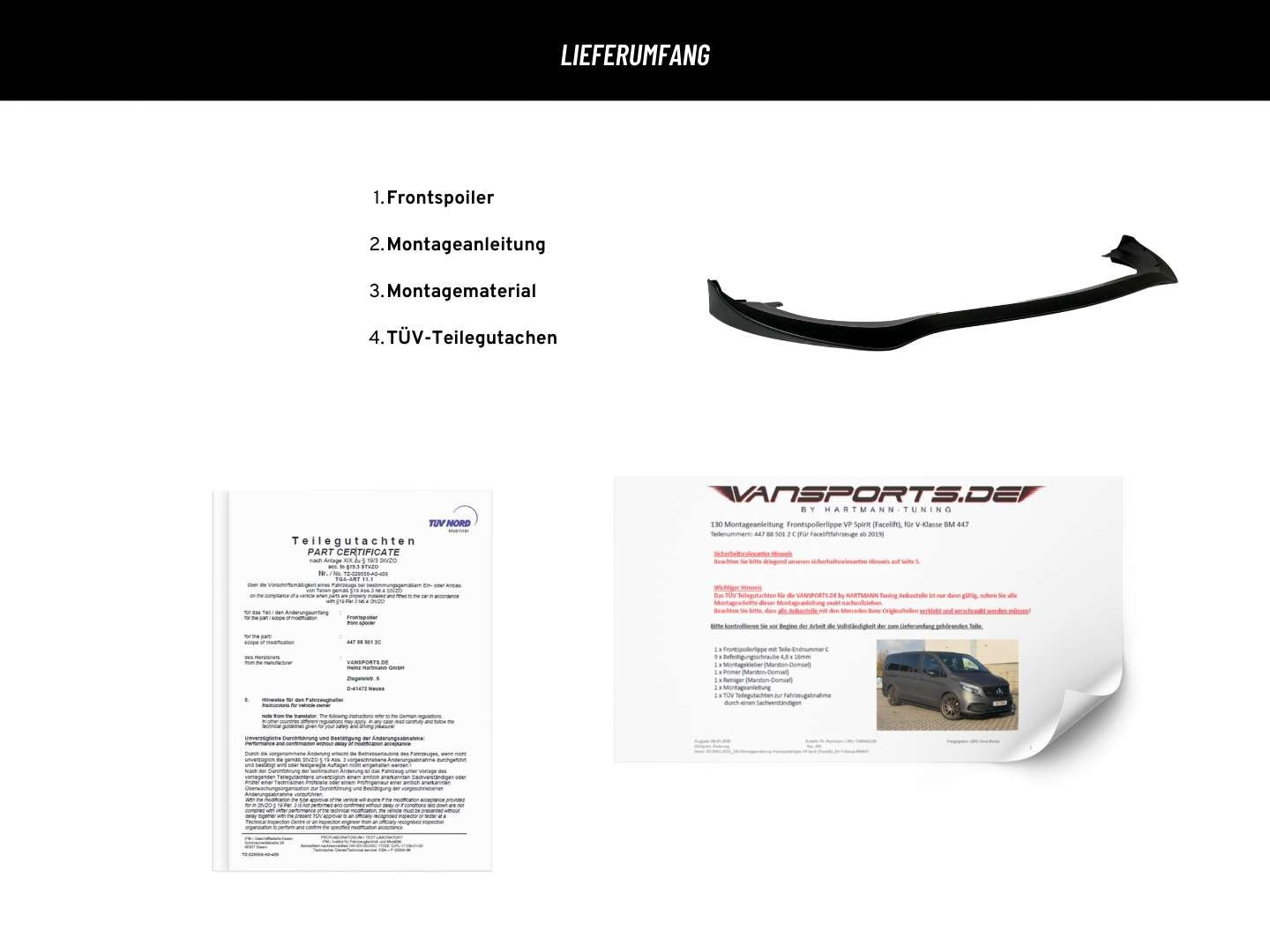 VP Spirit Frontspoiler für Vito 447