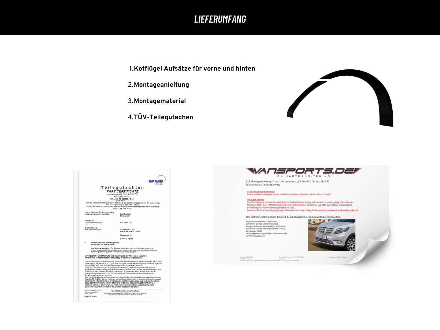 Fender attachment parts VP Gravity for V-Class 447