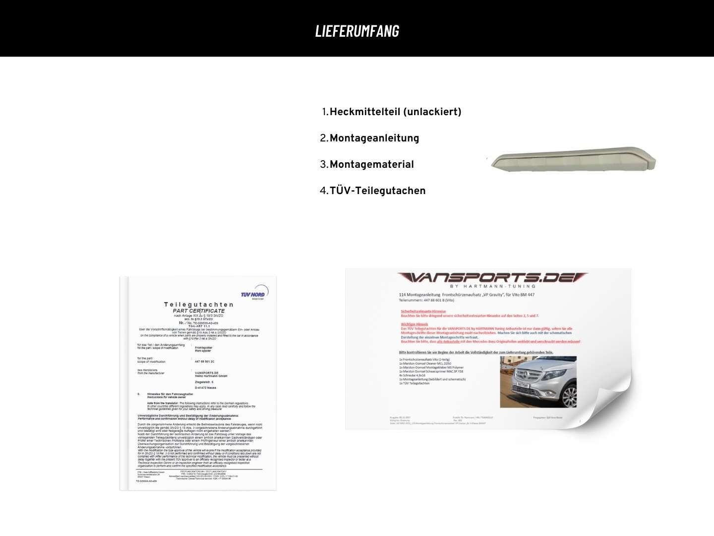 Heckschürzenaufsatz für Vito/V-Klasse 447 (Aero-Heckschürze ab 01/2021)