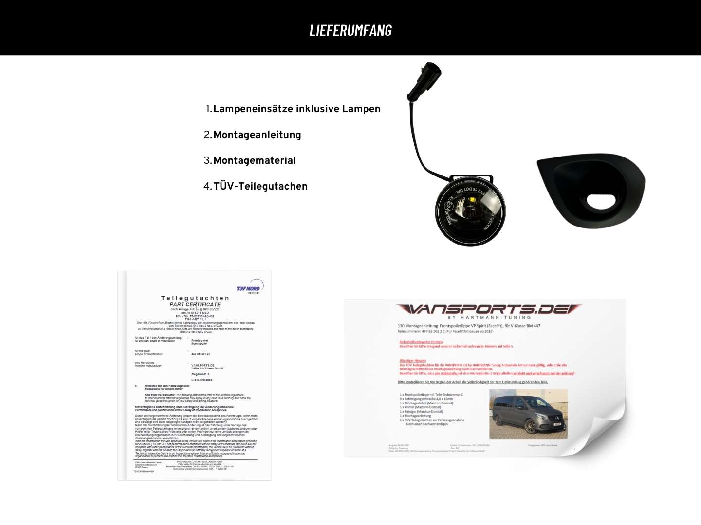 Bumper LED lamp inserts for Vito 447