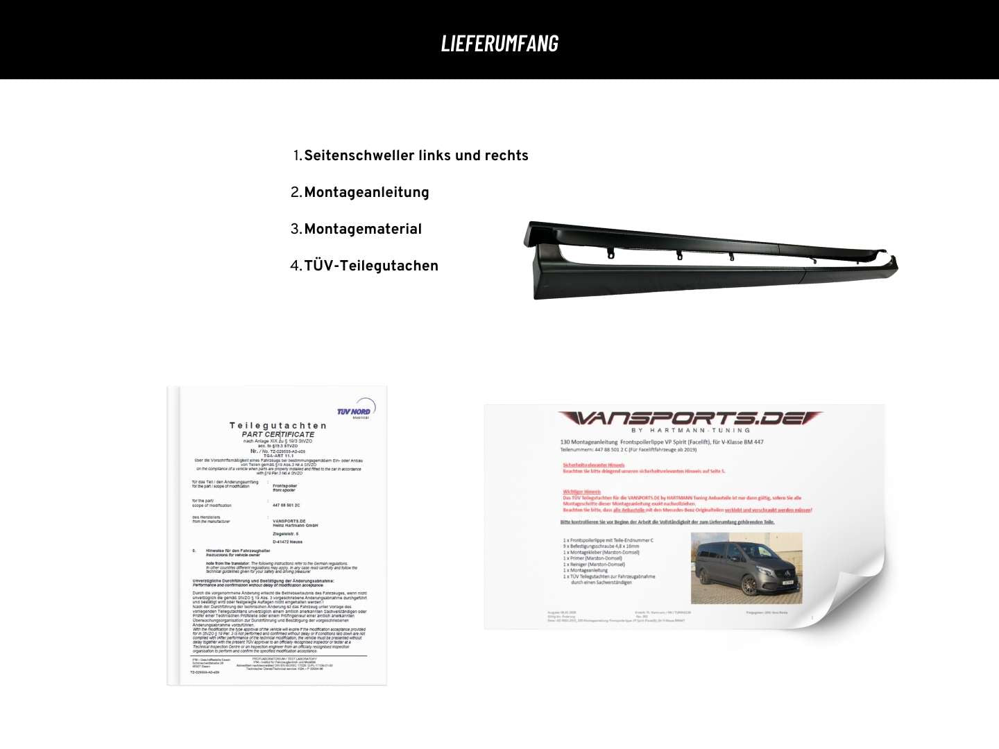 Side skirts for Vito/V-Class 447 (also facelift)