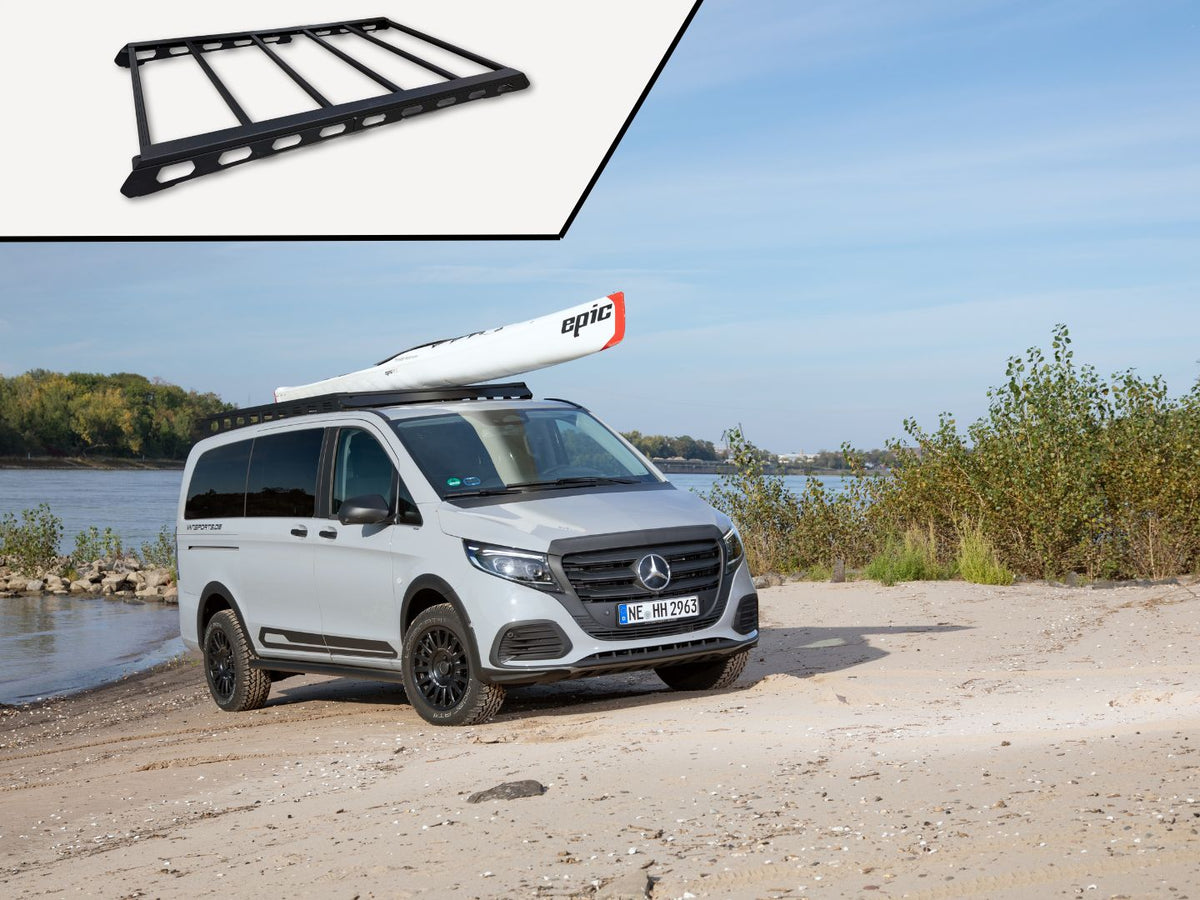 VANSPORTS Aluminum Roof Rack for Vito and V-Class 447 with Wind Deflec