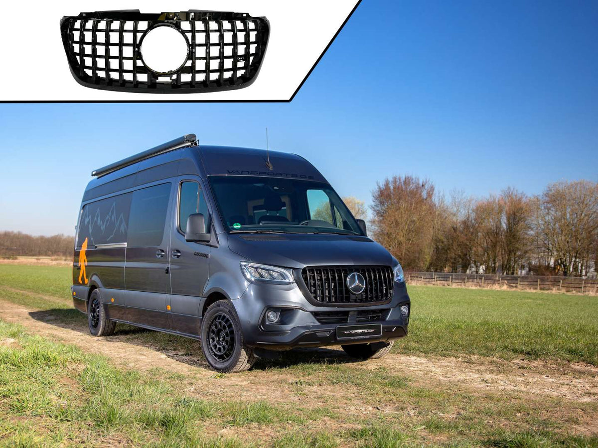 Radiator grille Vertical Black for Sprinter 907